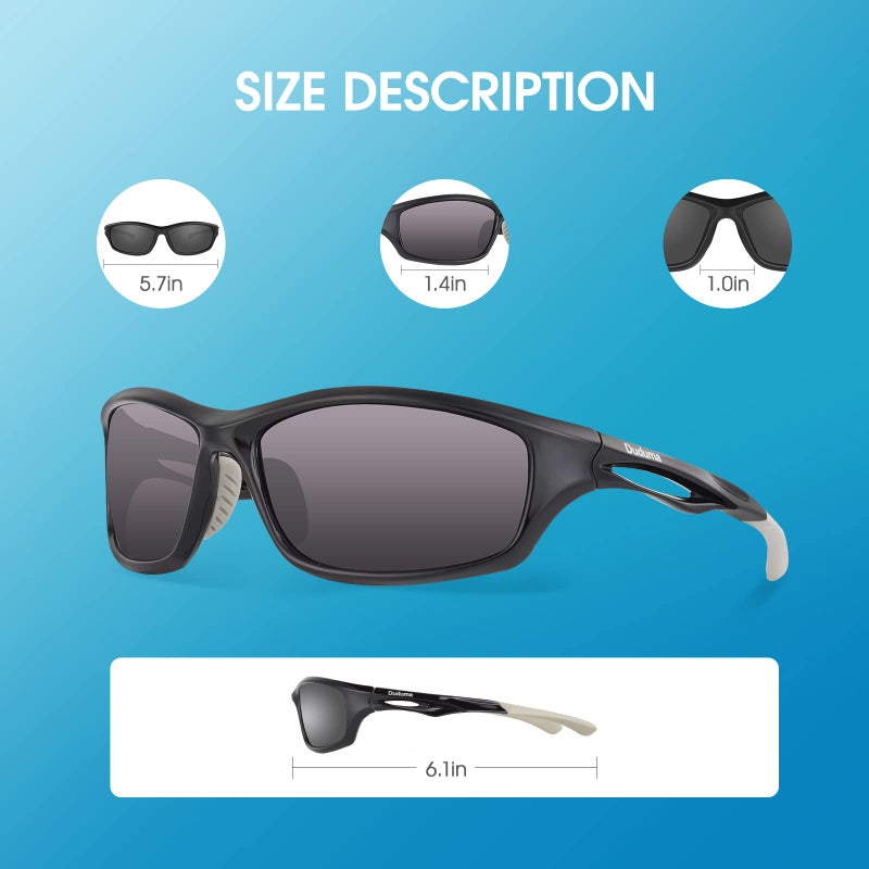 Duduma Polarized Sports Sunglasses for Men Women Running Cycling Fishing Golf Driving Shades Sun Glasses Tr90 (black/black) - Image 4